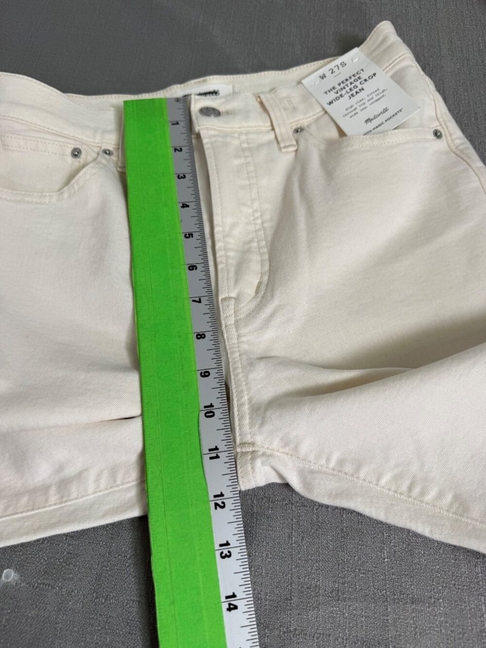Madewell The Perfect Vintage Wide-Leg Crop Jean  Raw Hem Size 27 S Neutral - Picture 8 of 16